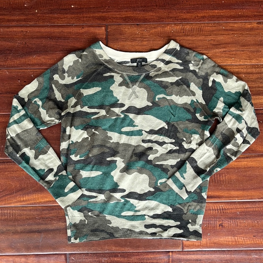 J. Crew womens xs lightweight wool camo sweater